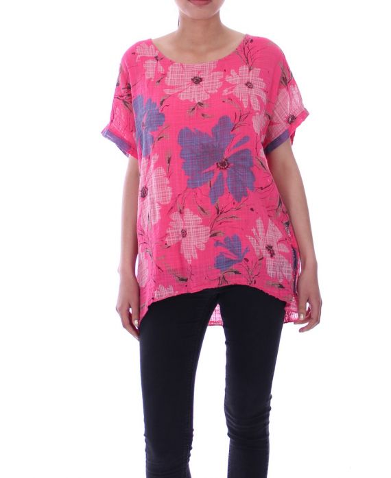 TOP DE FLORES 9077 FUSHIA