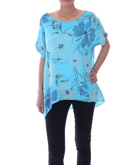 TOP FLOREALE 9077 AZZURRO