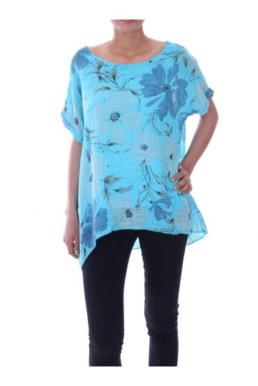 TOP FLOREALE 9077 AZZURRO