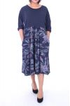 LARGE SIZE DRESS PRINTED 6048 NAVY