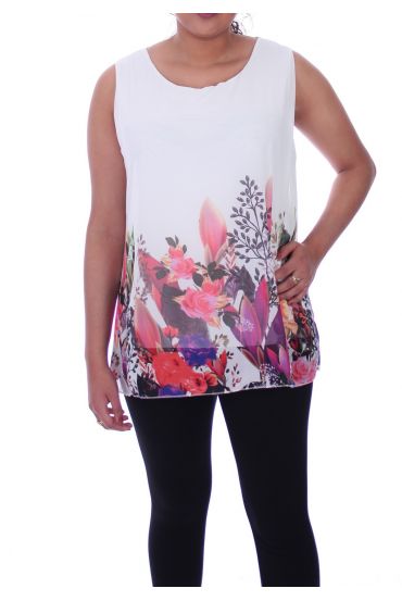 LARGE SIZE TOP PRINTS 9089 WHITE