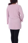 GRANDE TAILLE TUNIQUE DRAPEE EFFET BRILLANT 4520 ROSE