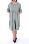 GRANDE TAILLE ROBE 2 POCHES 6051 VERT MILITAIRE