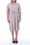 GRANDE TAILLE ROBE 2 POCHES 6051 BEIGE