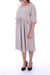 GRANDE TAILLE ROBE 2 POCHES 6051 BEIGE