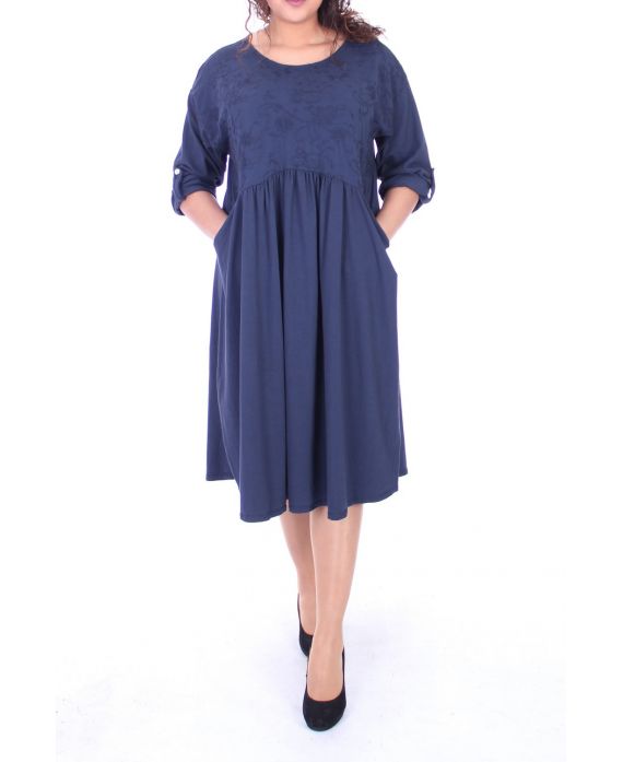 LARGE SIZE DRESS 2 POCKETS 6051 NAVY