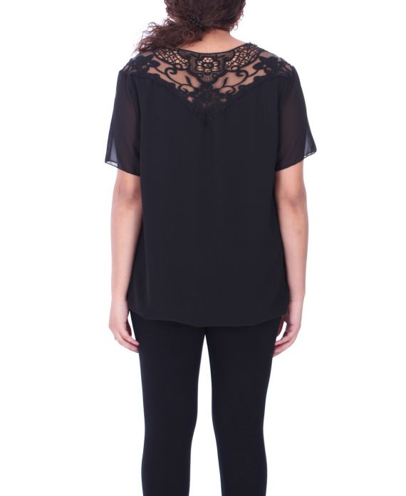 LARGE SIZE TOP BACK LACE 9092 BLACK