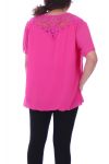 GRANDE TAILLE TOP DOS DENTELLE 9092 FUSHIA