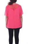 GRANDE TAILLE TOP DOS DENTELLE 9092 CORAIL