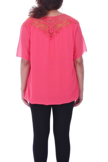 GRANDE TAILLE TOP DOS DENTELLE 9092 CORAIL