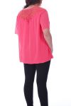 GRANDE TAILLE TOP DOS DENTELLE 9092 CORAIL