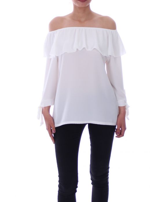 T-SHIRT SHOULDERS DENUDEES 6023 WHITE