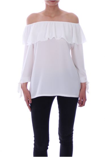 T-SHIRT EPAULES DENUDEES 6023 BLANC