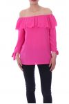 T-SHIRT EPAULES DENUDEES 6023 FUSHIA