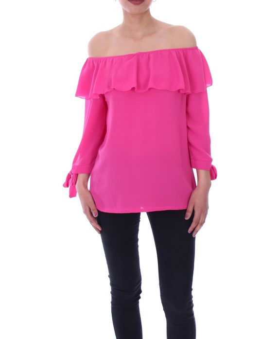 T-SHIRT EPAULES DENUDEES 6023 FUSHIA