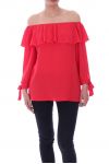 T-SHIRT EPAULES DENUDEES 6023 ROUGE