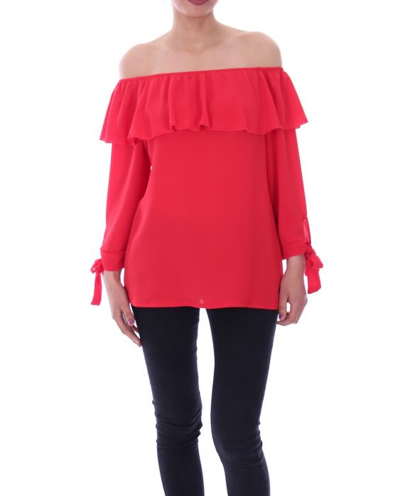 T-SHIRT SHOULDERS DENUDEES 6023 RED