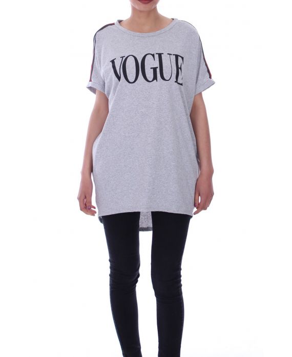 CAMISETA LARGA 2 BOLSILLOS DE VOGUE 9059 GRIS