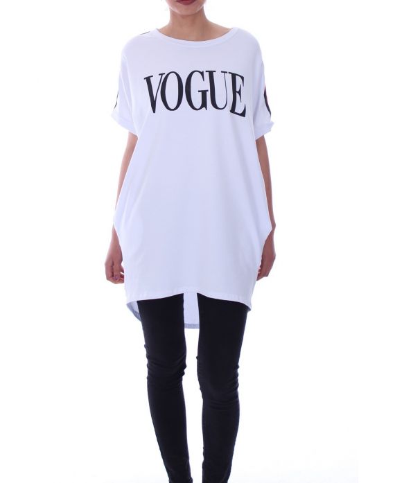 CAMISETA LARGA 2 BOLSILLOS DE VOGUE 9059 BLANCO