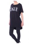 CAMISETA LARGA 2 BOLSILLOS DE VOGUE 9059 NEGRO