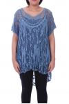 LARGE SIZE TUNIC 2 PIECES AJOUREE 9093 BLUE