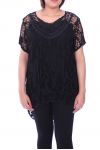 LARGE SIZE TUNIC 2 PIECES AJOUREE 9093 BLACK