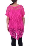 LARGE SIZE TUNIC 2 PIECES AJOUREE 9093 FUCHSIA