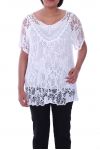 LARGE SIZE TUNIC 2 PIECES AJOUREE 9093 WHITE