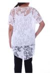 GRANDE TAILLE TUNIQUE 2 PIECES AJOUREE 9093 BLANC