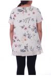 LARGE SIZE TUNIC FLORAL 9102 BEIGE