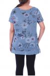 LARGE SIZE TUNIC FLORAL 9102 BLUE