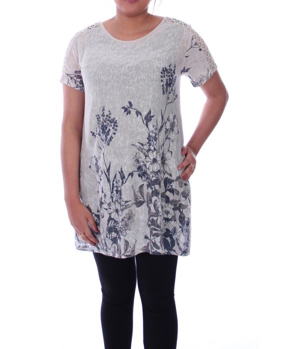 LARGE SIZE TUNIC PRINTED 9097 BEIGE