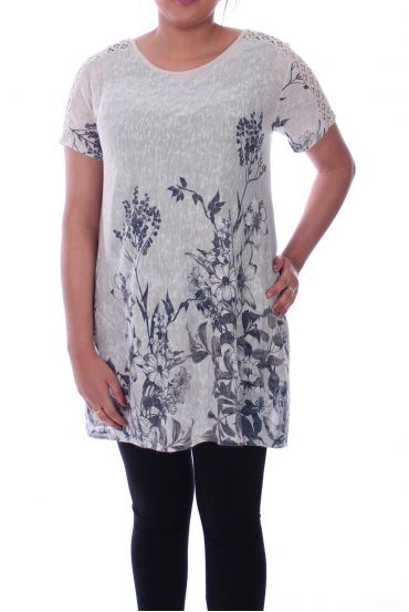 LARGE SIZE TUNIC PRINTED 9097 BEIGE