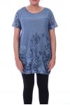 GROOT FORMAAT GEPRINTE TUNIEK 9097 BLAUW