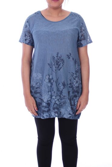 LARGE SIZE TUNIC PRINTED 9097 BLUE