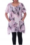 GRANDE TAILLE TUNIQUE IMPRIMEE 9104 ROSE