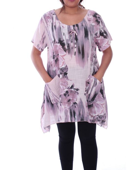 LARGE SIZE TUNIC PRINTED 9104 PINK