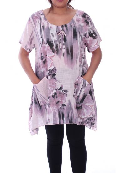 LARGE SIZE TUNIC PRINTED 9104 PINK