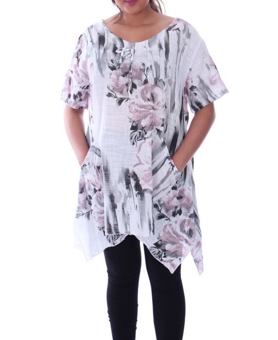 LARGE SIZE TUNIC PRINTED 9104 PINK