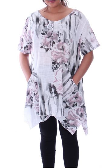 GRANDE TAILLE TUNIQUE IMPRIMEE 9104 ROSE