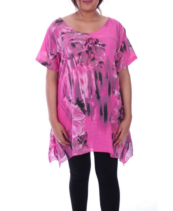 LARGE SIZE TUNIC PRINTED 9104 PINK