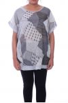 DI GRANDI DIMENSIONI T-SHIRT PAILLETE 9100 GRIGIO