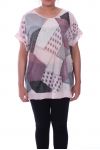 GRANDE TAILLE T-SHIRT PAILLETE 9100 ROSE