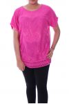 GRANDE TAILLE TUNIQUE SEQUINS 9098 FUSHIA