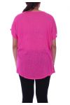 GRANDE TAILLE TUNIQUE SEQUINS 9098 FUSHIA