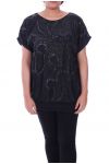 GRANDE TAILLE TUNIQUE SEQUINS 9098 NOIR