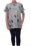 GRANDE TAILLE T-SHIRT PAILLETE 9099 VERT