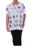 GRANDE TAILLE T-SHIRT PAILLETE 9099 BLANC