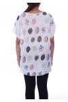 DI GRANDI DIMENSIONI T-SHIRT PAILLETE 9099 BIANCO