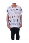 GRANDE TAILLE T-SHIRT PAILLETE 9099 BLANC